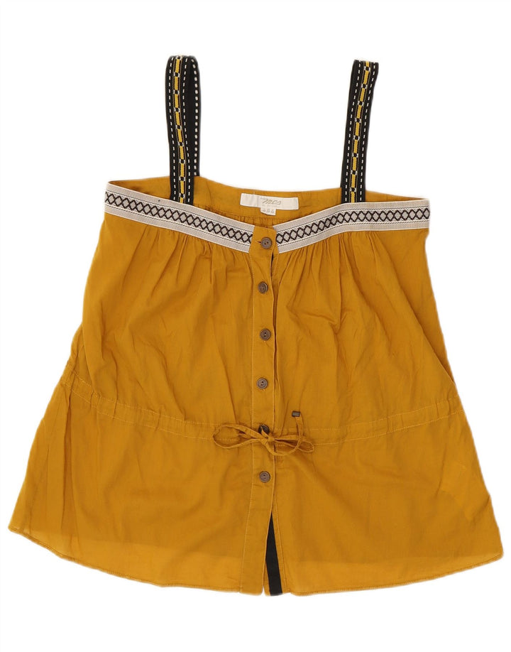 Top feminino Marlboro Classics Crop Cami EU 38 algodão geométrico amarelo médio