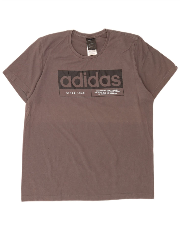 Camiseta Adidas Masculina Graphic Top Cinza Médio Algodão