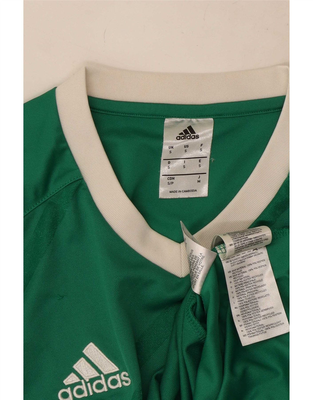 Adidas Mens Top Manga Longa Pequeno Poliéster Listrado Verde