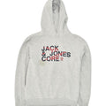 JACK & JONES Mens Graphic Hoodie Jumper Large Grey Polyester | Vintage Jack & Jones | Thrift | Second-Hand Jack & Jones | Used Clothing | Messina Hembry 