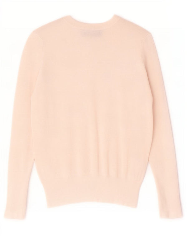 Suéter feminino Zara com gola redonda, Reino Unido 10, pequeno, branco