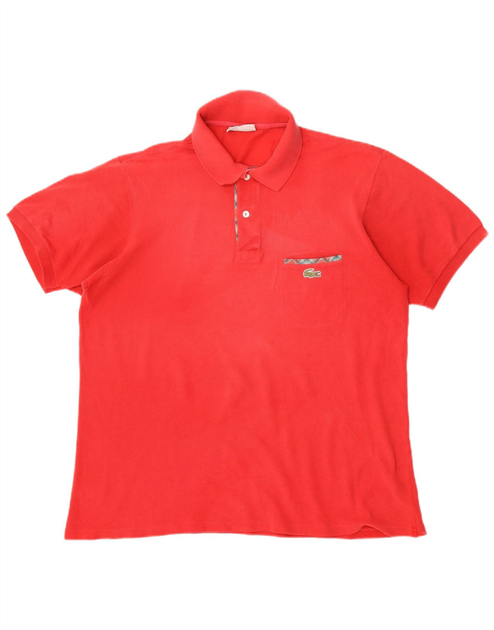 Camisa polo masculina Lacoste tamanho 5 grande algodão vermelho