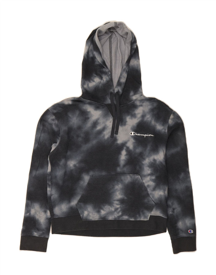 CHAMPION Womens Hoodie Jumper UK 14 Medium Grey Tie Dye Cotton Vintage Champion and Second-Hand Champion from Messina Hembry 