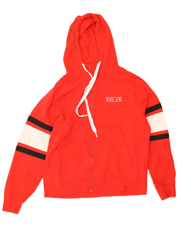 Suéter masculino Nike com capuz e zíper, grande, vermelho, algodão colorblock