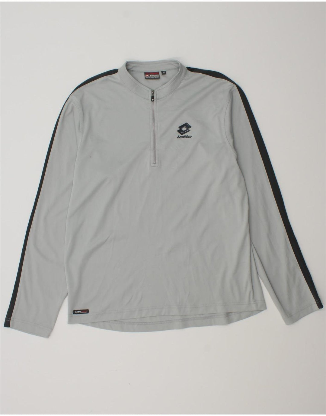 Lotto masculino pulôver com zíper e gola em bloco colorido cinza médio