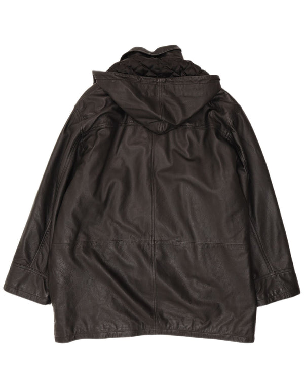 Casaco masculino de couro com capuz Conbipel IT 56 2XL preto