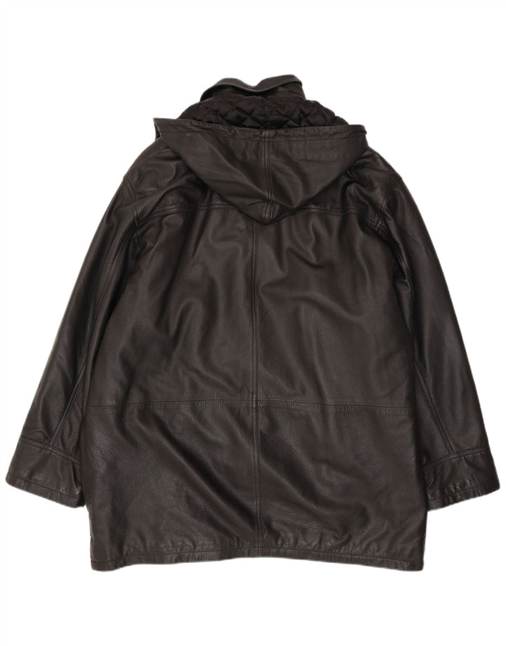 Casaco masculino de couro com capuz Conbipel IT 56 2XL preto
