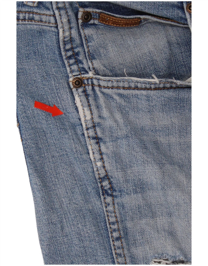 Shorts jeans Wrangler masculino desgastado W34 grande algodão azul