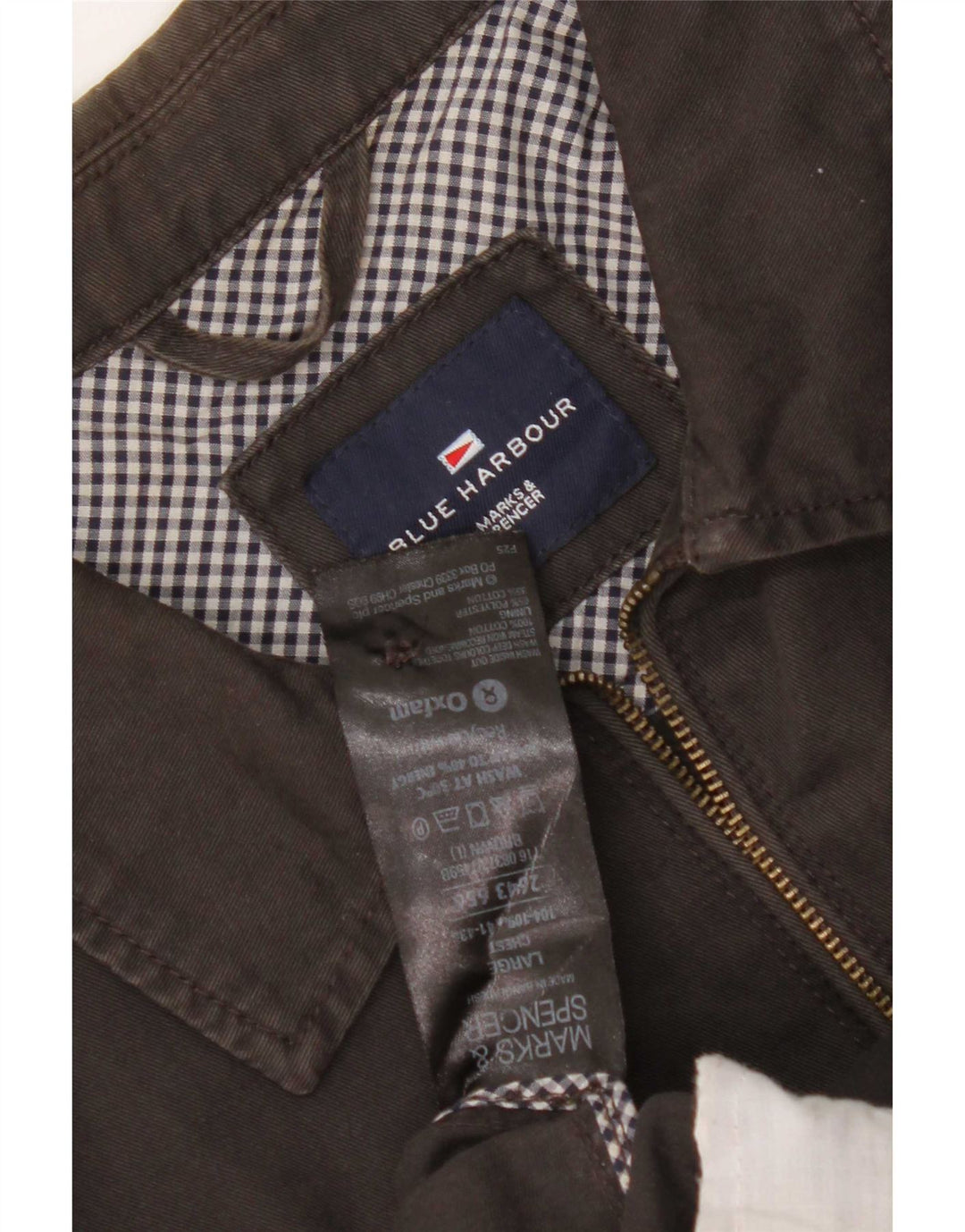 Jaqueta bomber masculina Marks & Spencer Blue Harbor Reino Unido 40 grande algodão marrom