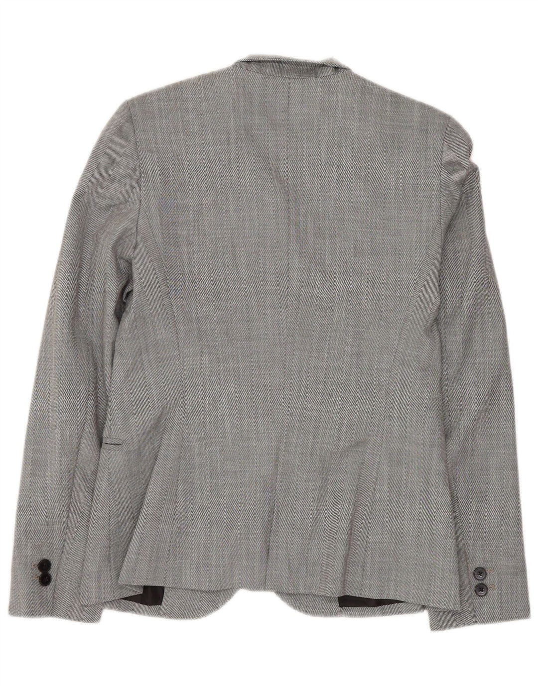 Jaqueta blazer feminina ZARA com 1 botão EU 36 XS cinza poliéster