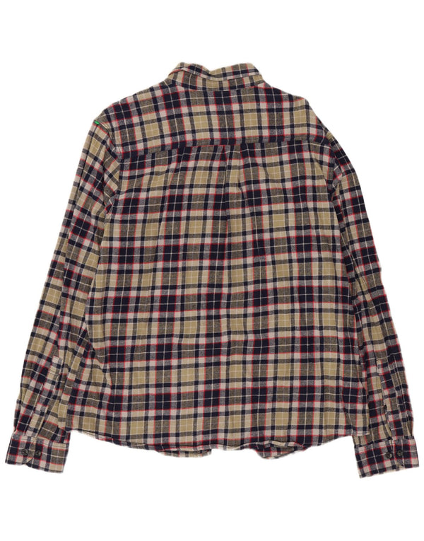 Camisa masculina de flanela Eddie Bauer XL verde xadrez