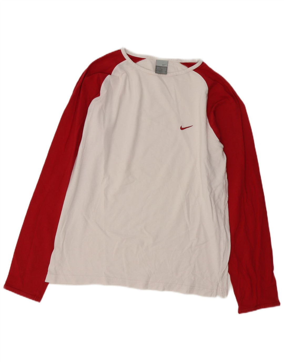 Nike Masculino Top Manga Longa UK 39/41 Médio Branco Colourblock