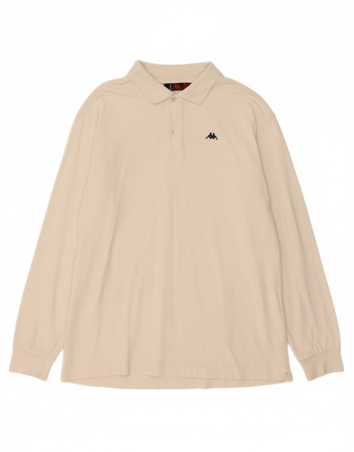 Camisa polo masculina de manga comprida KAPPA XL algodão branco