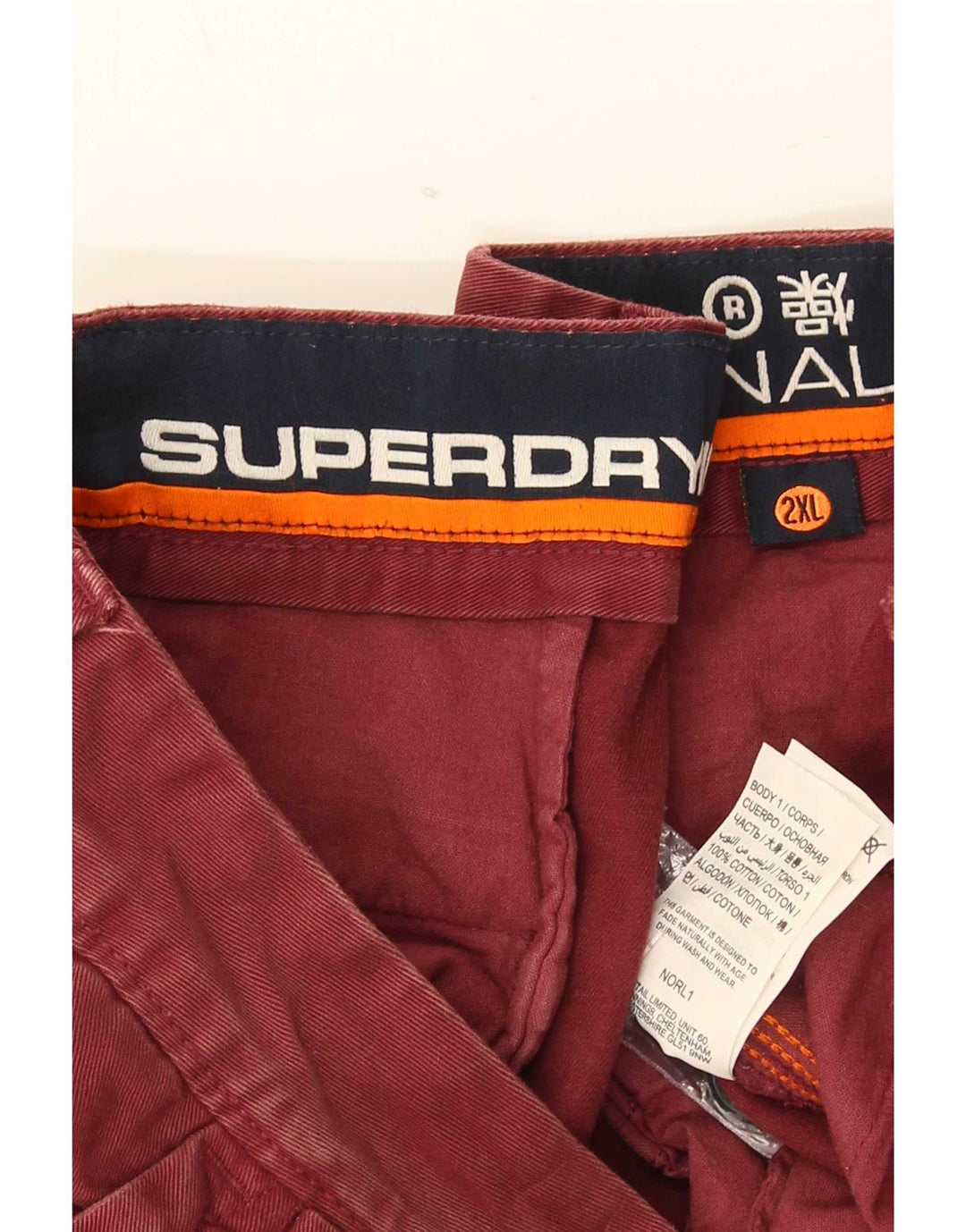 Superdry Mens Chino Shorts 2XL W42 Marrom Algodão