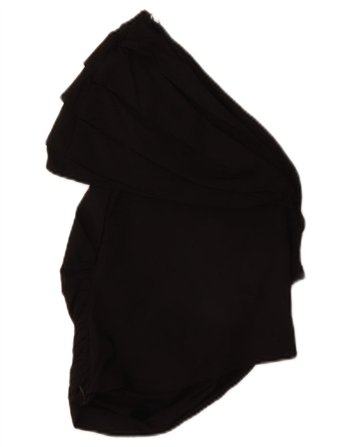 Zara Womens Crop One Ombro Top Reino Unido 12 Médio Preto