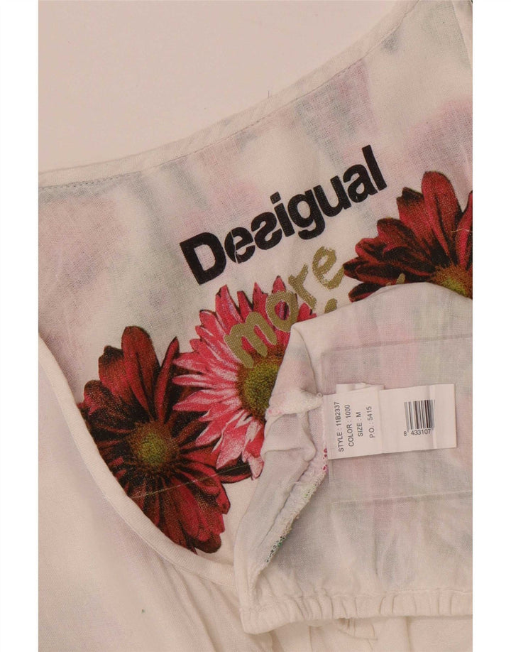 Túnica feminina Desigual UK 12 viscose floral branca média
