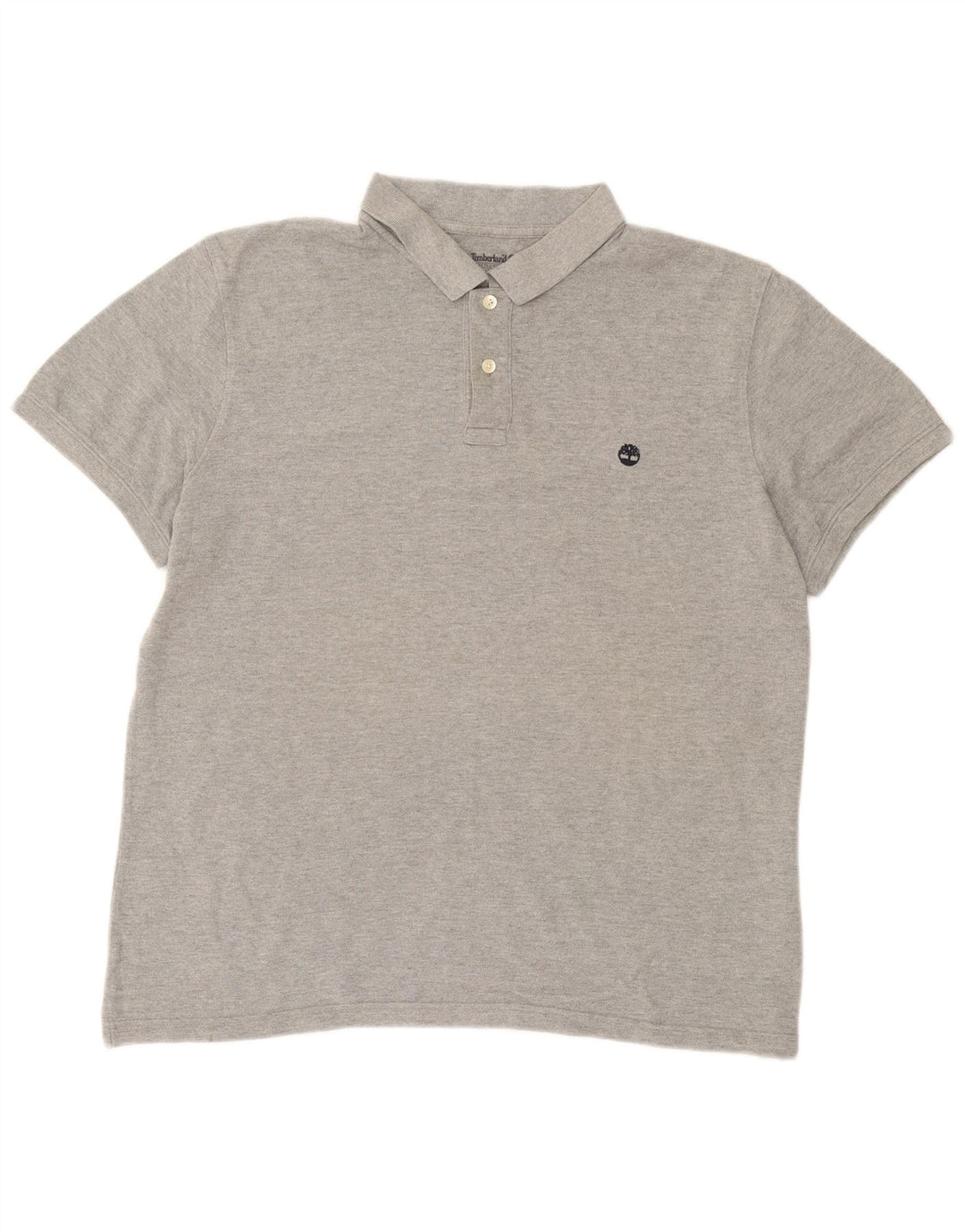 Camisa polo masculina Timberland XL cinza manchado de algodão
