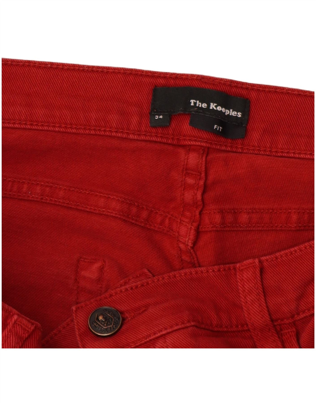 Jeans slim feminino THE KOOPLES W34 L30 algodão vermelho