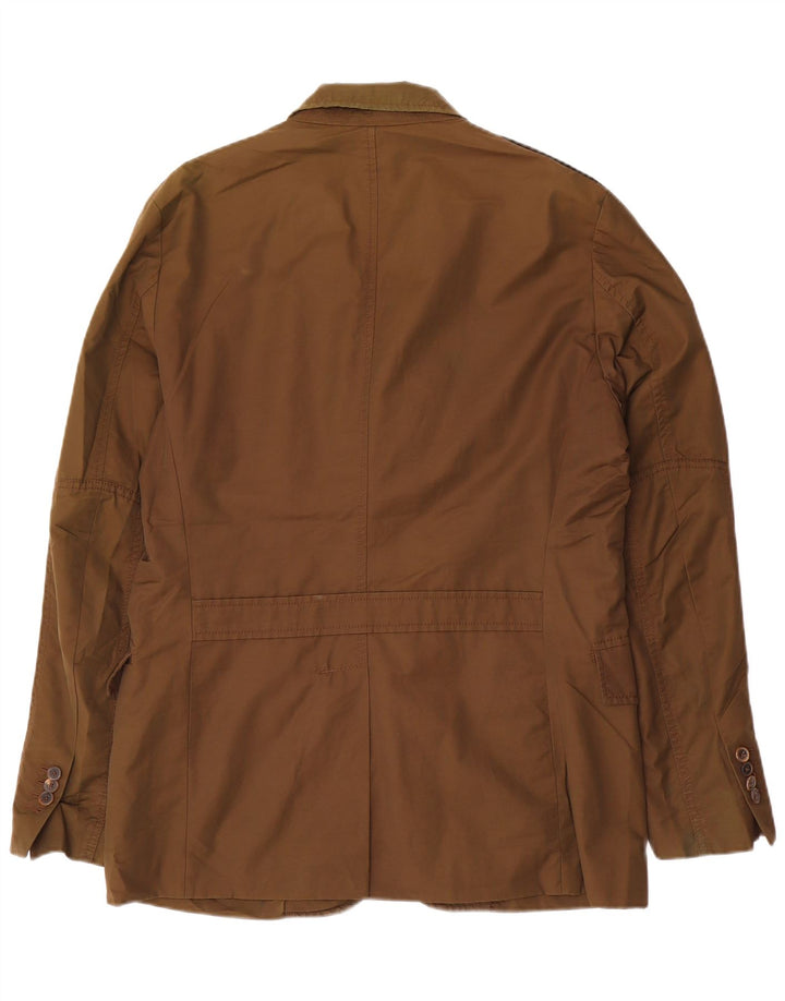 Jaqueta blazer masculina Massimo Dutti com 3 botões UE 52 grande algodão marrom