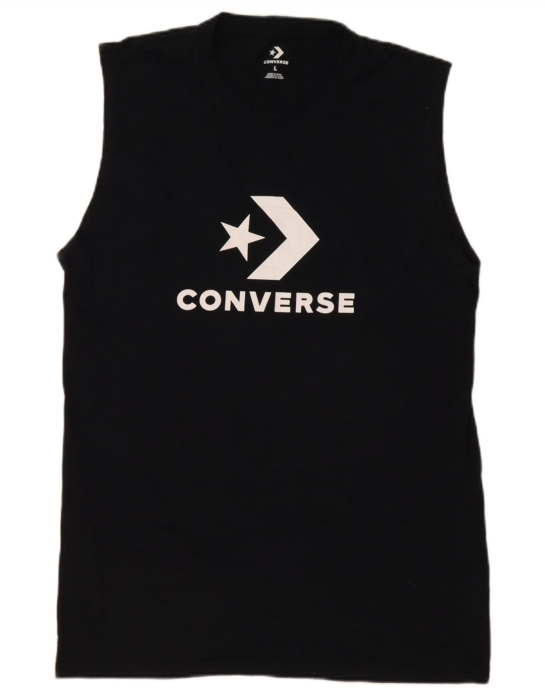 Converse Mens Graphic Vest Top Grande Algodão Preto