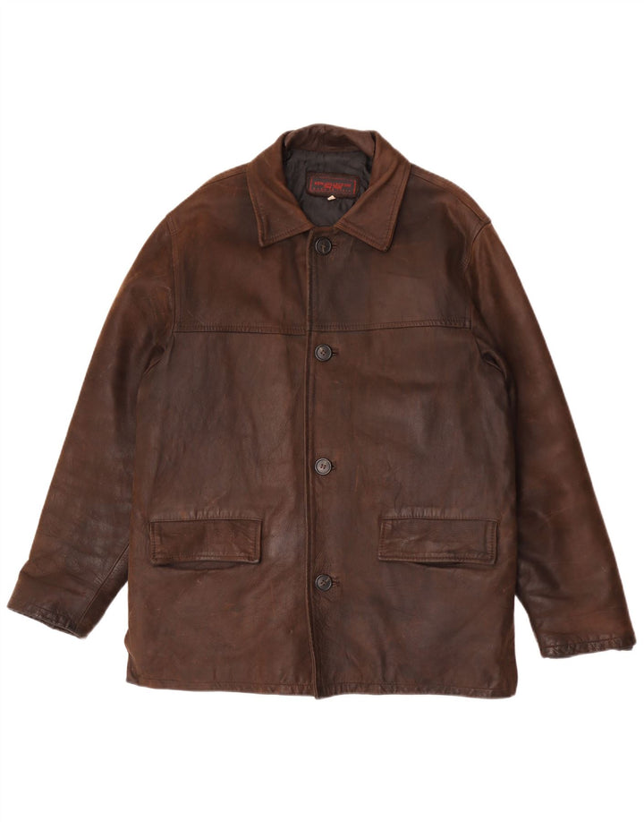 Nova coleção jaqueta masculina de camurça UK 44 2XL couro marrom