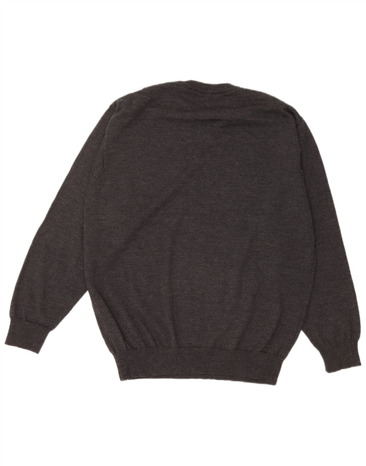 Suéter masculino BURLINGTON com decote em V IT 50 cinza médio Argyle/Diamante