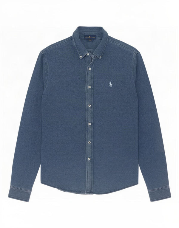 Camisa masculina Ralph Lauren grande algodão azul