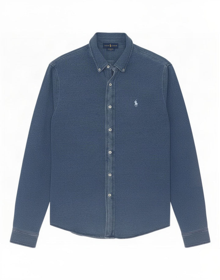 Camisa masculina Ralph Lauren grande algodão azul