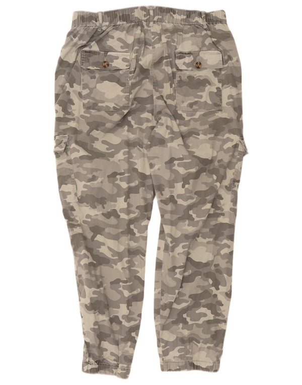 Calça cargo feminina Marks & Spencer UK 18 XL W36 L28 cinza camuflada