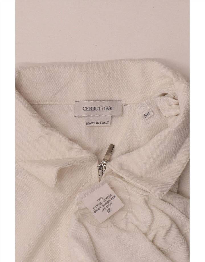Camisa polo masculina Cerruti 1881 IT 50 algodão branco médio