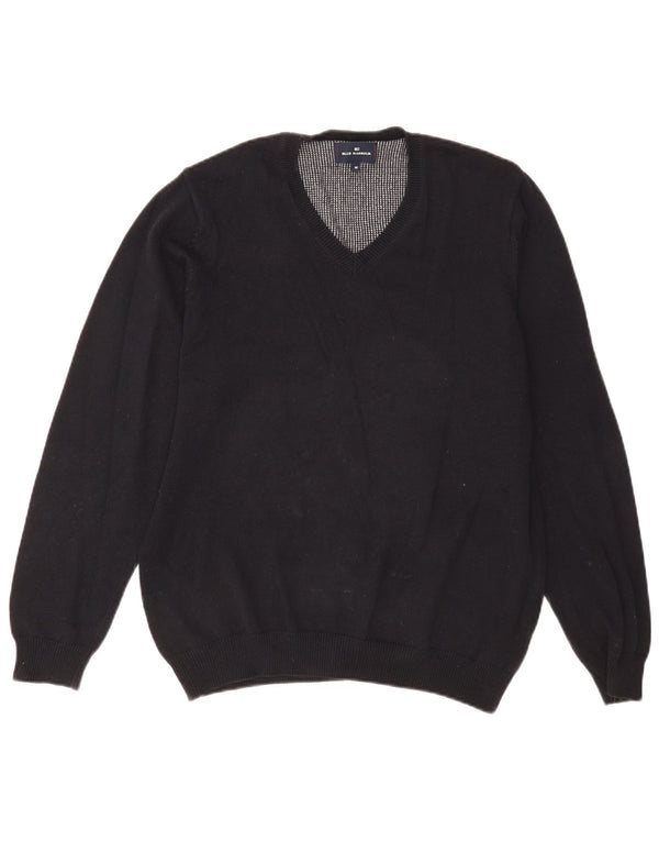 Suéter masculino Marks & Spencer Blue Harbor com decote em V azul marinho médio