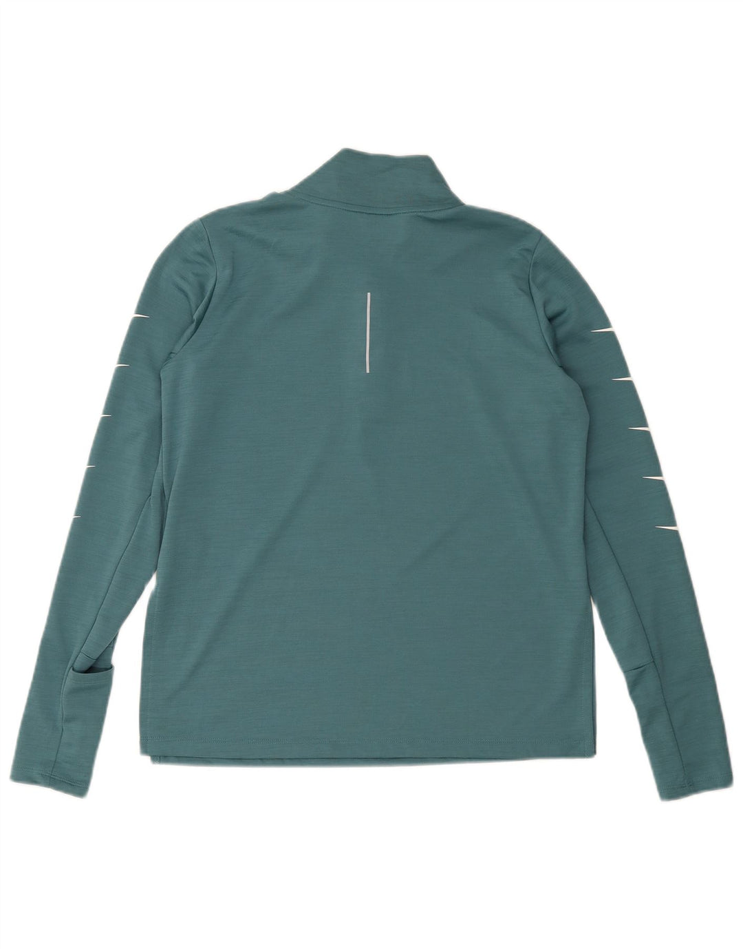 Top gráfico masculino Nike Dri Fit com decote em zíper manga comprida poliéster verde médio