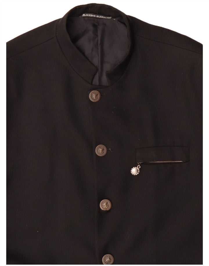 Jaqueta blazer masculina VINTAGE com 5 botões Reino Unido 40 grande viscose preta