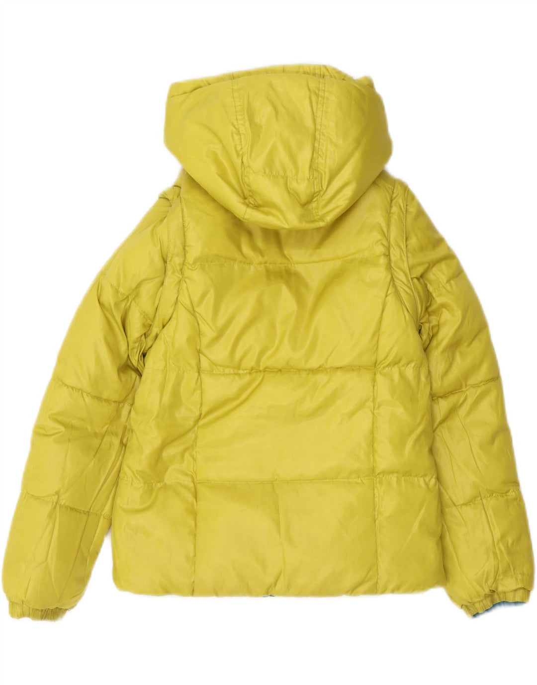 Casaco acolchoado reversível com capuz para menina Benetton 7-8 anos azul médio