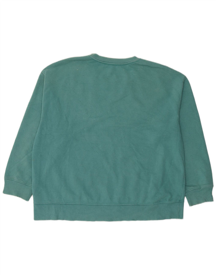 Moletom feminino Zara com estampa grande e grande, Reino Unido 16, grande, azul, algodão