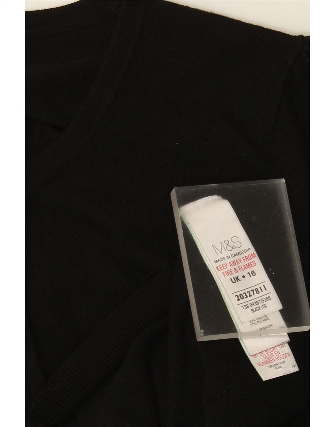 Suéter cardigã feminino Marks & Spencer Reino Unido 16 grande viscose preta