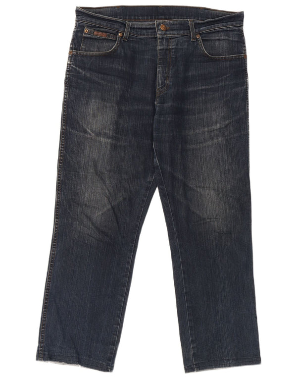 Wrangler feminino Texas Stretch Straight Jeans W34 L27 azul marinho algodão
