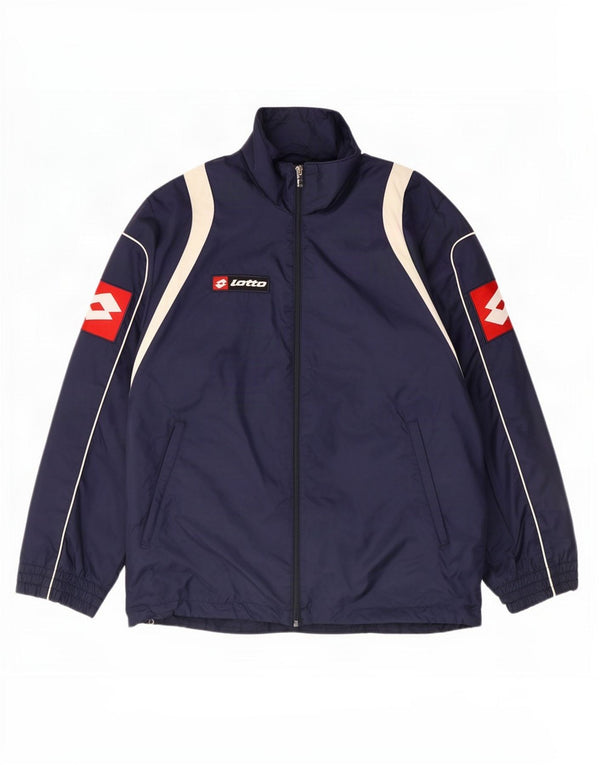 Lotto Mens Graphic Tracksuit Top Jacket pequeno bloco colorido azul marinho