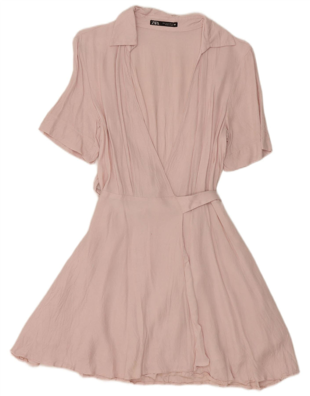 Vestido feminino Zara UK 10 pequeno viscose rosa
