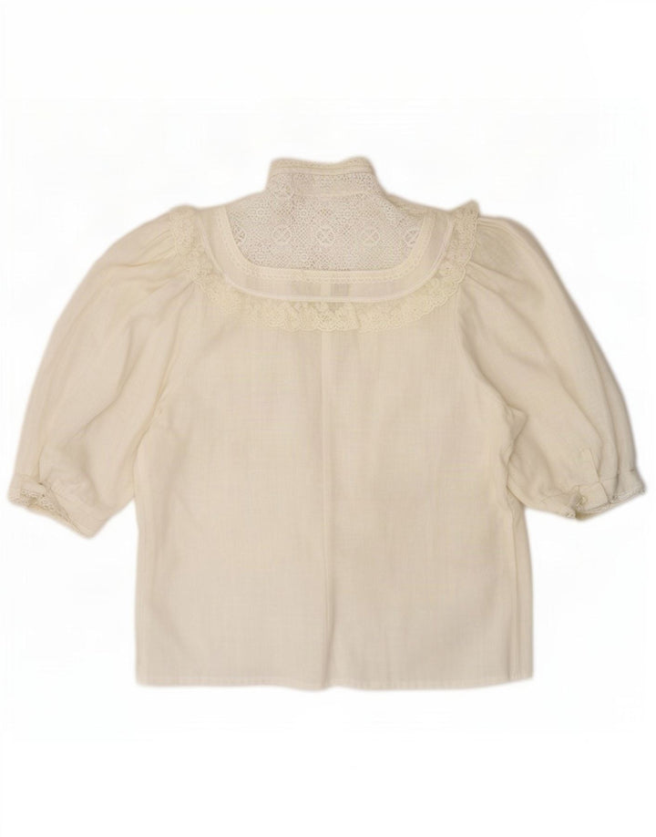 Blusa feminina Golden Gate com babados na frente IT 44 médio branco