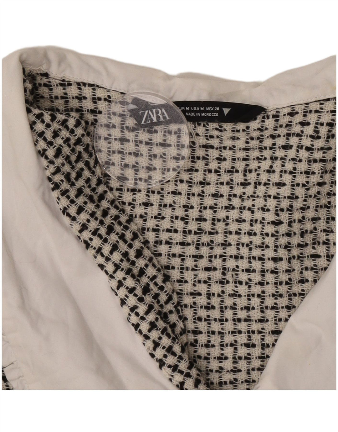 Zara blusa feminina cropped Reino Unido 12 médio preto manchado