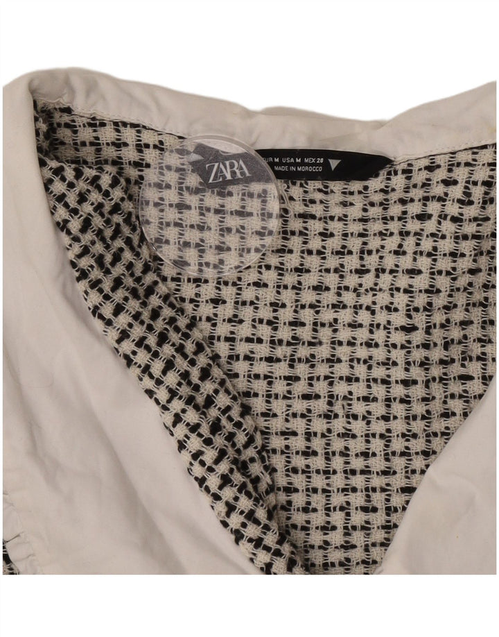 Zara blusa feminina cropped Reino Unido 12 médio preto manchado