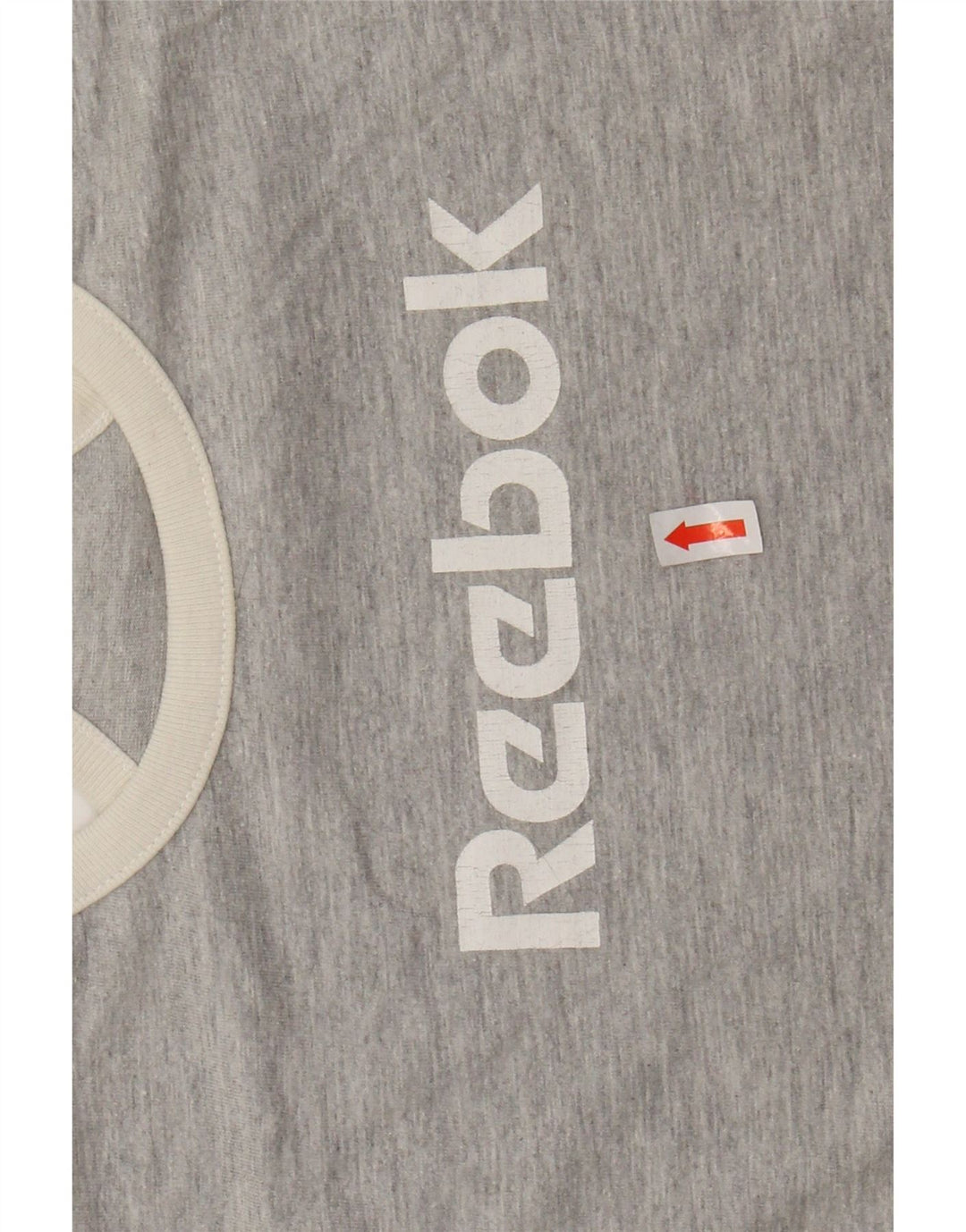 REEBOK feminino cropped colete top UK 12 algodão manchado cinza médio