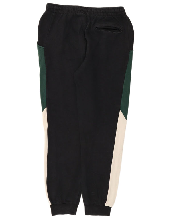 Calça de treino masculina Kappa Joggers médio preto colorblock algodão