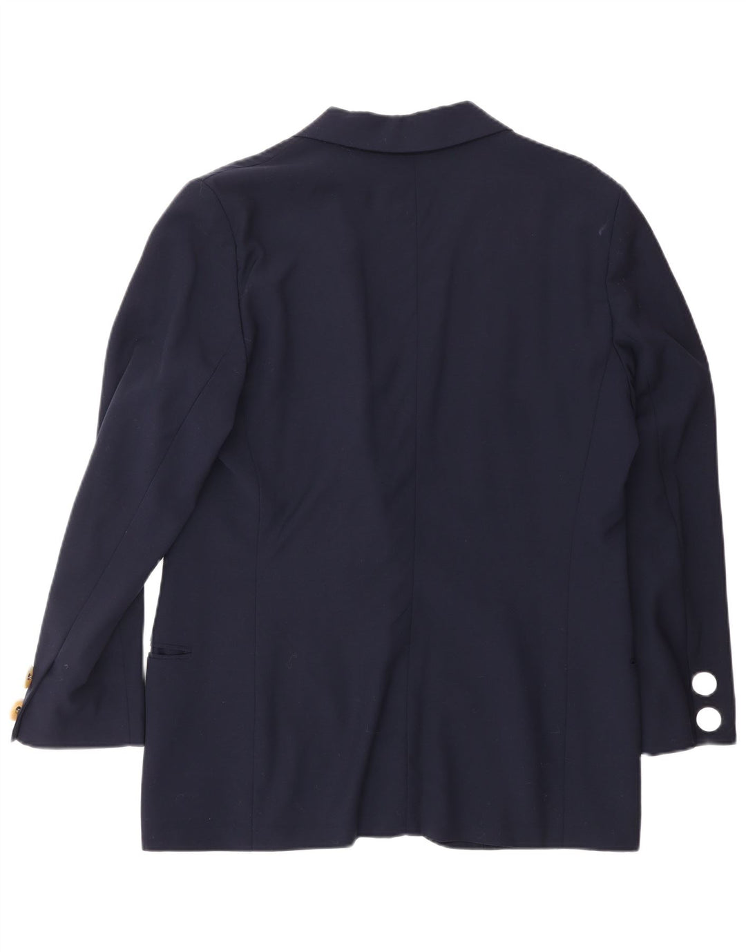 Jaqueta blazer feminina GENNY com 1 botão EUA 12 grande lã azul marinho