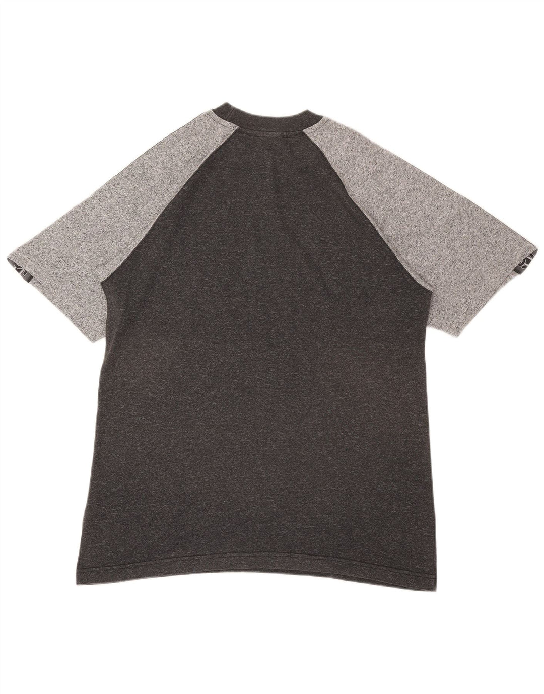 Camiseta gráfica masculina Asics Top grande algodão manchado cinza