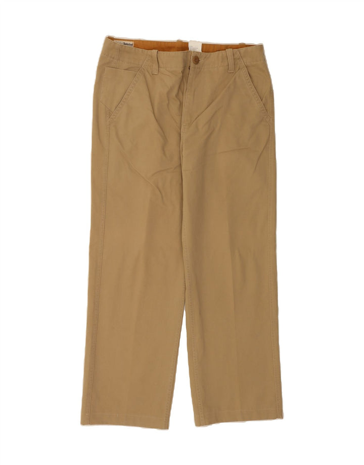 TIMBERLAND Mens Straight Casual Trousers W35 L30 Beige Cotton Vintage Timberland and Second-Hand Timberland from Messina Hembry 