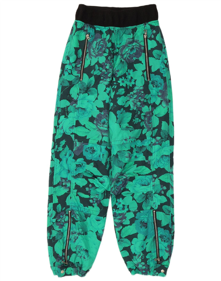 Calça de esqui feminina Belfe & Belfe IT 42 nylon floral verde médio