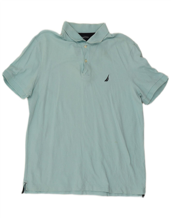 Camisa polo masculina Nautica grande algodão turquesa
