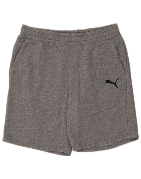Shorts esportivos masculinos Puma grande algodão manchado cinza